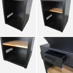 Fire pit barbecue Ø81.5 cm with cooking grill, wood storage, and cover