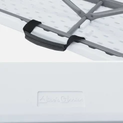 Foldable plastic reception table with bench