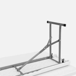 Foldable plastic reception table with bench
