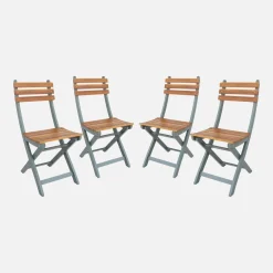 Folding garden chair acacia wood (set of 4)