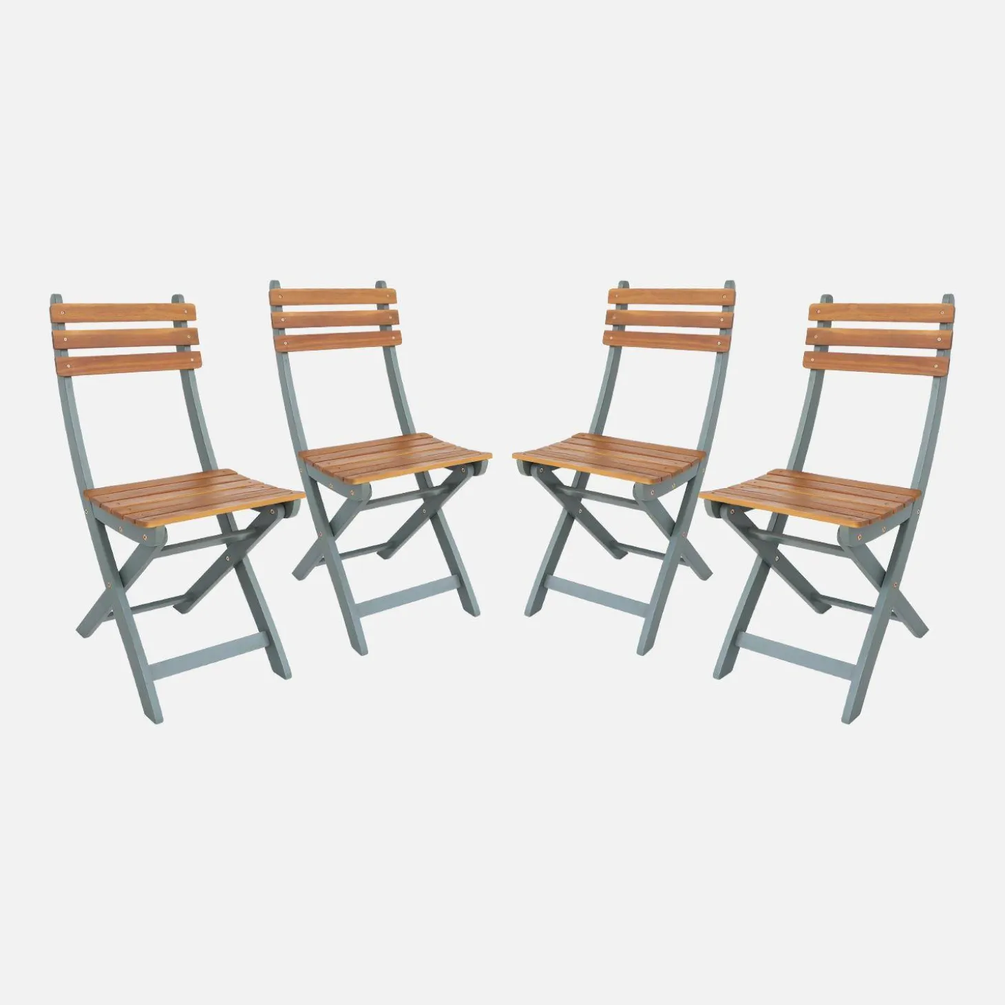 Folding garden chair acacia wood (set of 4)