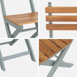 Folding garden chair acacia wood (set of 4)