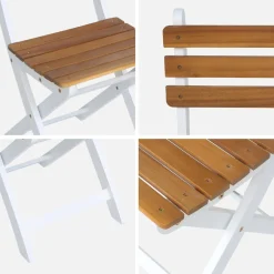Folding garden chair acacia wood (set of 4)