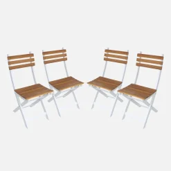 Folding garden chair acacia wood (set of 4)