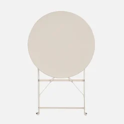 Folding metal bistro garden table Ø60cm, seats 2