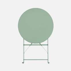 Folding metal bistro garden table Ø60cm, seats 2