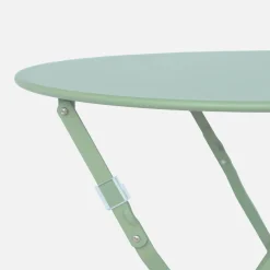 Folding metal bistro garden table Ø60cm, seats 2