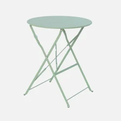 Folding metal bistro garden table Ø60cm, seats 2