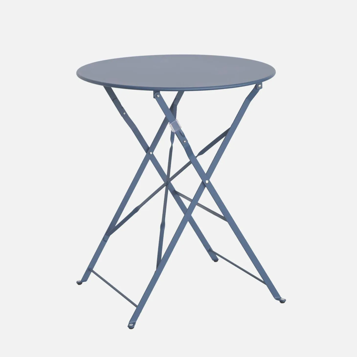 Folding metal bistro garden table Ø60cm, seats 2