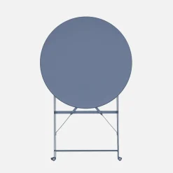 Folding metal bistro garden table Ø60cm, seats 2