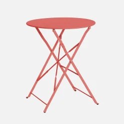 Folding metal bistro garden table Ø60cm, seats 2