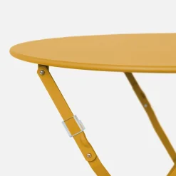 Folding metal bistro garden table Ø60cm, seats 2