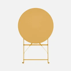 Folding metal bistro garden table Ø60cm, seats 2