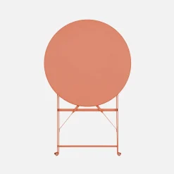 Folding metal bistro garden table Ø60cm, seats 2