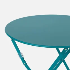 Folding metal bistro garden table Ø60cm, seats 2
