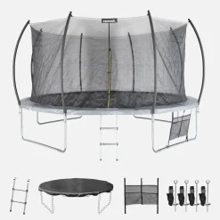 14ft trampoline with inner safety net and accessories kit