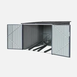 Galvanised steel bicycle shelter with anchor kit - 4 bicycles
