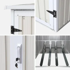 Galvanised steel bicycle shelter with anchor kit - 4 bicycles