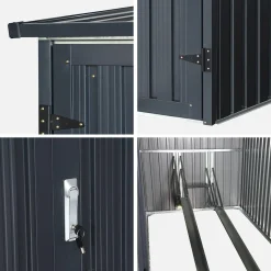 Galvanized steel bike shelter with anchoring kit - 2 bikes
