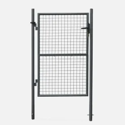 Garden metal gate with lock and handle