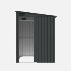 Garden shed 2.91m² galvanized steel with sliding door and anchor kit