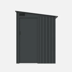 Garden shed 2.91m² galvanized steel with sliding door and anchor kit