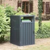 Grey galvanised steel bin shed