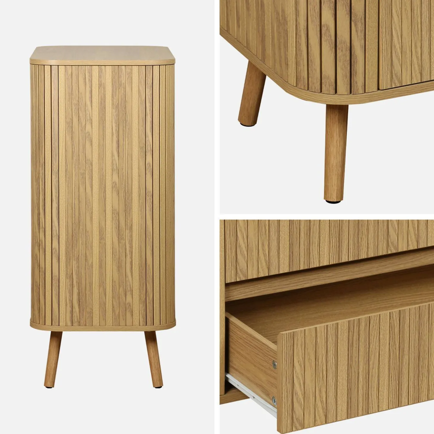 Grooved decor chest 4 drawers