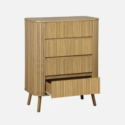 Grooved decor chest 4 drawers