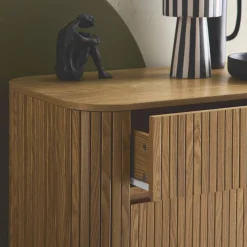 Grooved decor chest 4 drawers