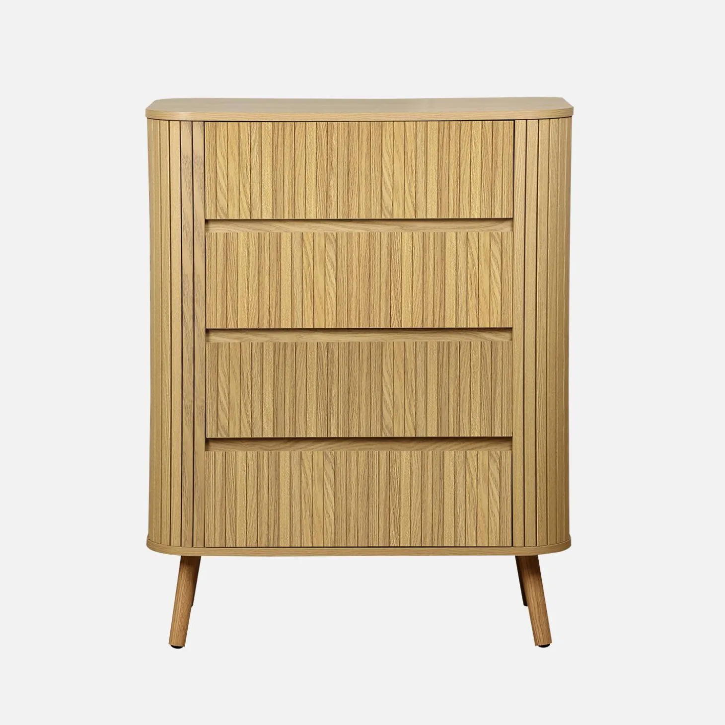 Grooved decor chest 4 drawers