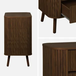 Grooved decor dresser 3 drawers