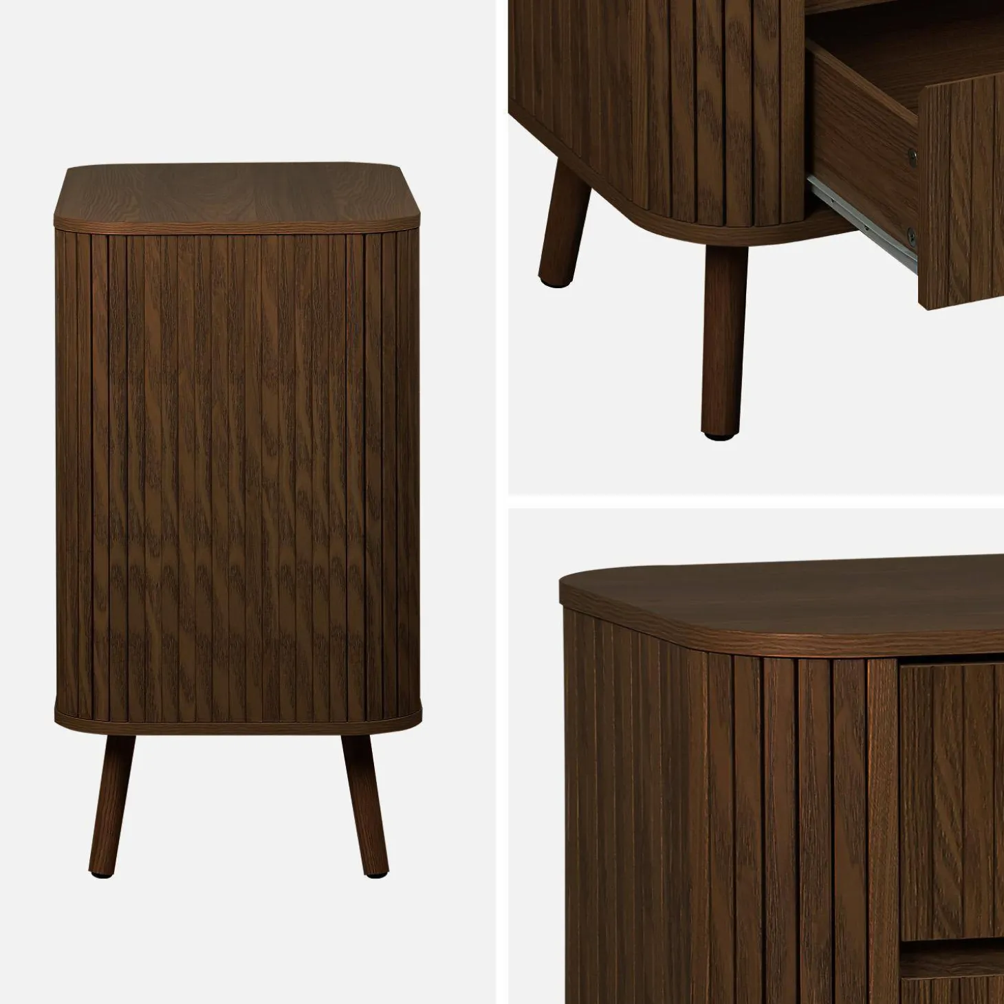 Grooved decor dresser 3 drawers