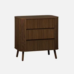 Grooved decor dresser 3 drawers