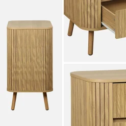 Grooved decor dresser 3 drawers