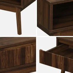 Grooved wood detail coffee table