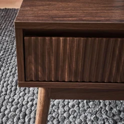 Grooved wood detail coffee table