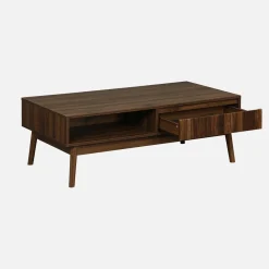 Grooved wood detail coffee table