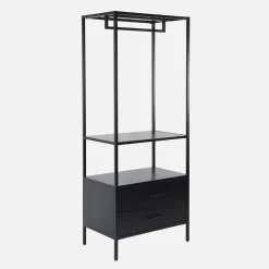 Hallway furniture, metal coat rack with hanging rod and 2 drawers