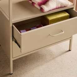 Hallway furniture, metal coat rack with hanging rod and 2 drawers
