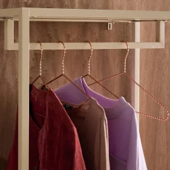 Hallway furniture, metal coat rack with hanging rod and 2 drawers
