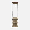 Hallway metal and wood-effect coat and shoe rack