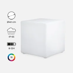 Hanging LED cube lamp with remote control, 16 colours