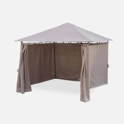 Heavy duty 3x3m gazebo with curtains