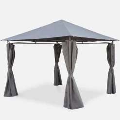 Heavy duty 3x3m gazebo with curtains