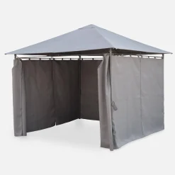 Heavy duty 3x3m gazebo with curtains