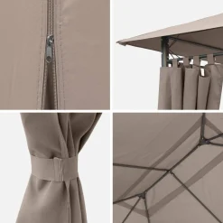 Heavy duty 3x4m gazebo with curtains