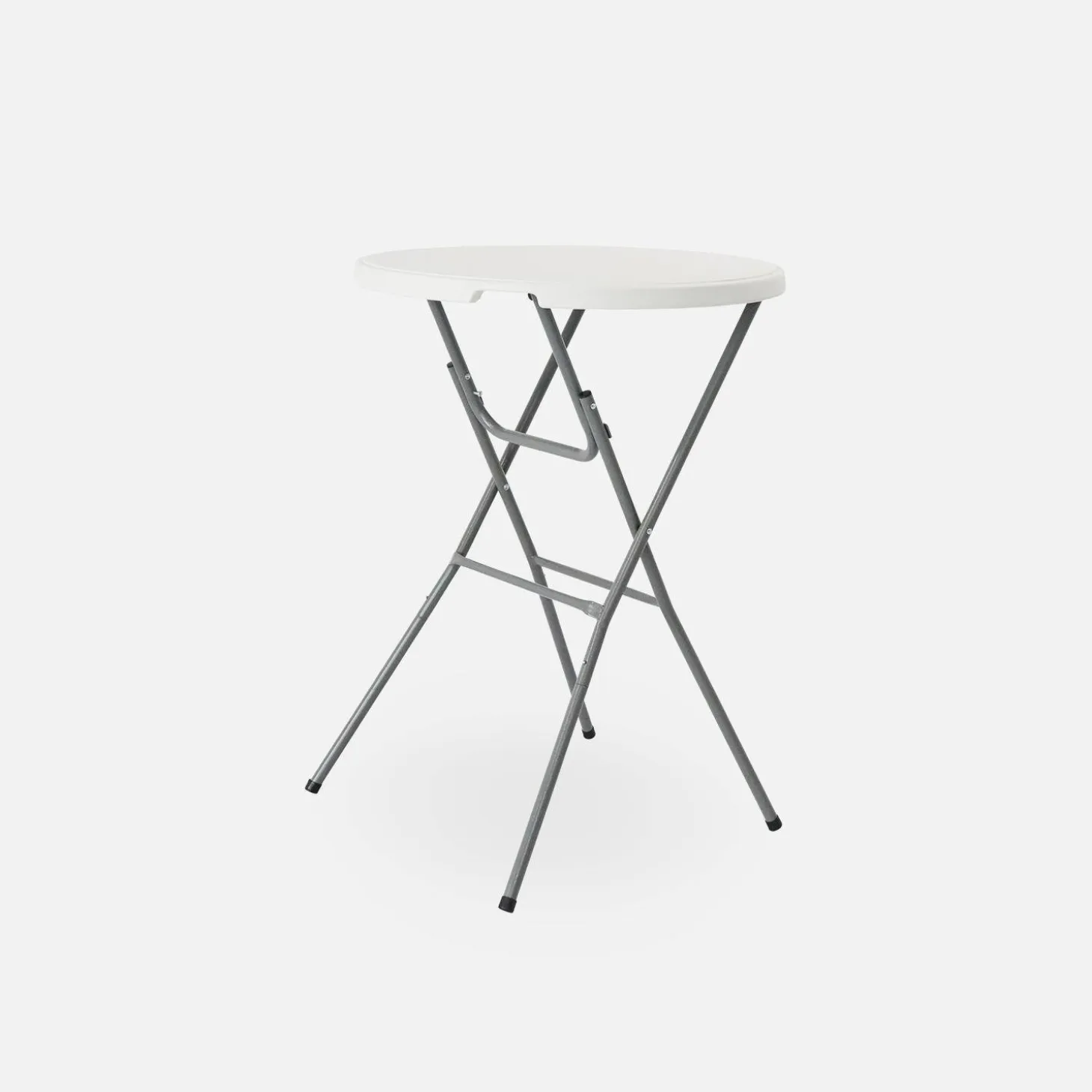 High reception high table, steel folding table (set of 4)