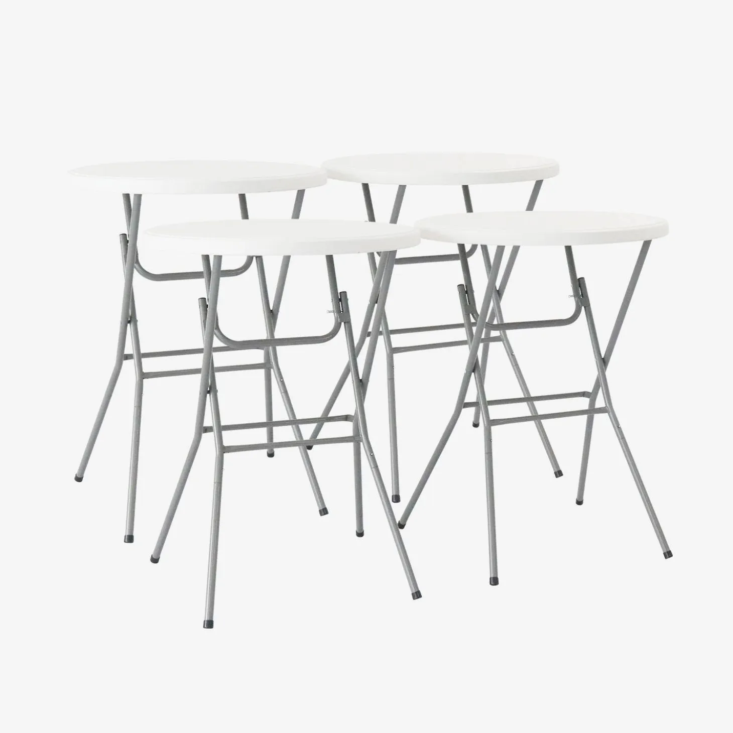 High reception high table, steel folding table (set of 4)