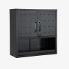 High storage cabinet for garages with shelf